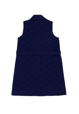 Kız Çocuk Lacivert Kolsuz Dokuma Elbise - 50262739007