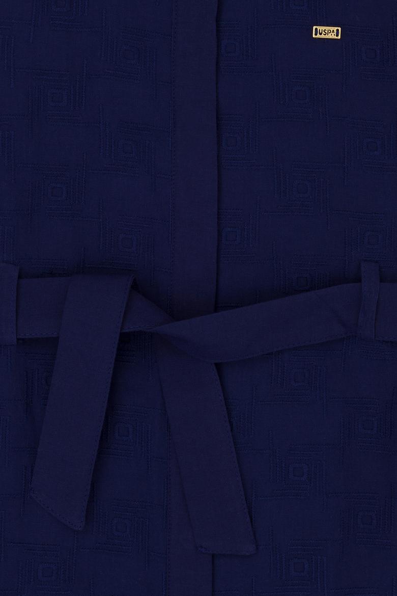 Kız Çocuk Lacivert Kolsuz Dokuma Elbise - 50262739007