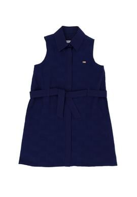 Kız Çocuk Lacivert Kolsuz Dokuma Elbise - 50262739007