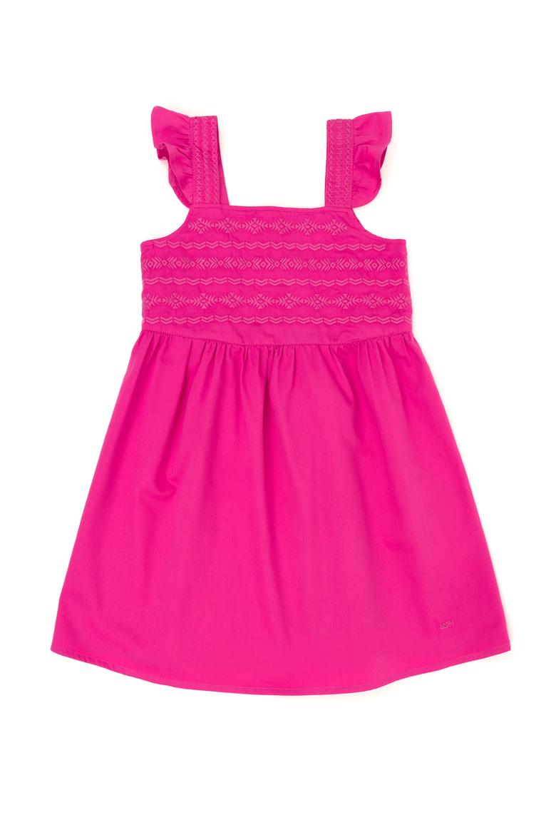 Kız Çocuk Pembe Kolsuz Dokuma Elbise - 50262764011