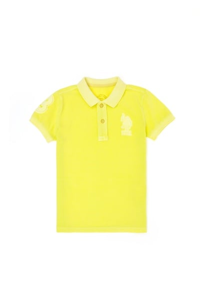 Erkek Çocuk Neon Sarı Polo Yaka Tişört