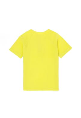 Çocuk Neon Sarı Bisiklet Yaka Tişört - 50263499062