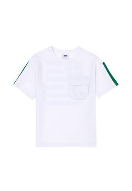 Erkek Çocuk Beyaz Bisiklet Yaka Oversize Tişört - 50263550011