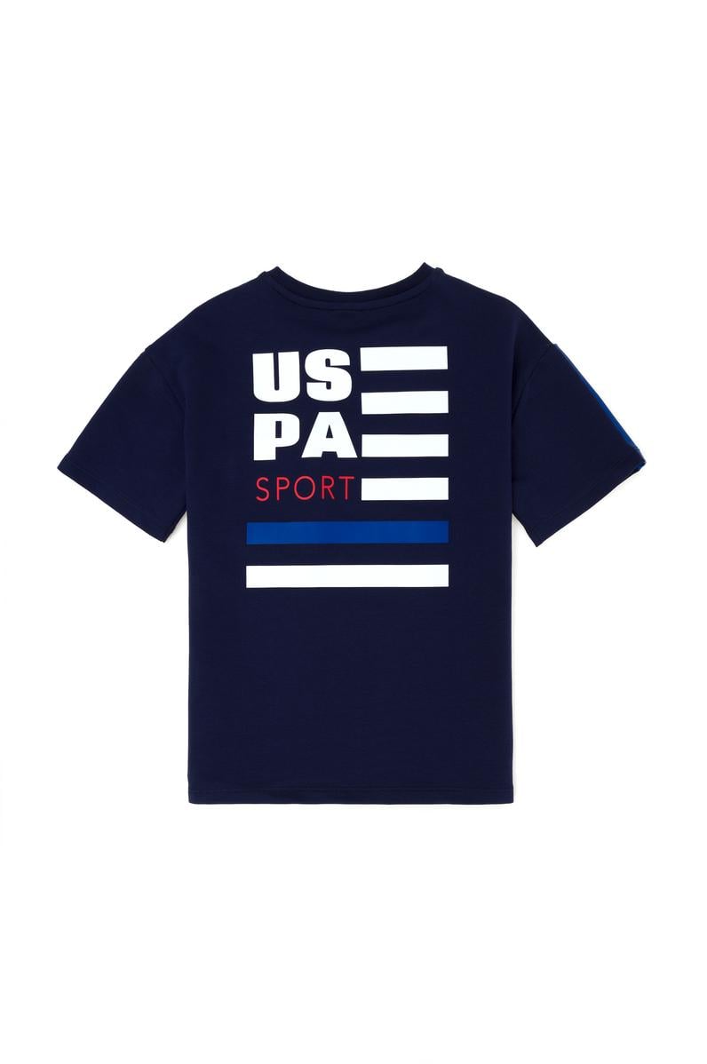 Erkek Çocuk Lacivert Bisiklet Yaka Oversize Tişört