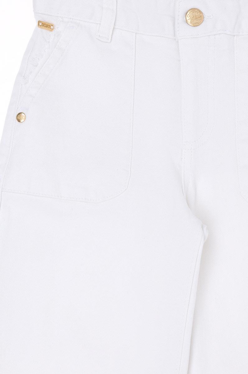 Kız Çocuk Beyaz Kanvas Pantolon