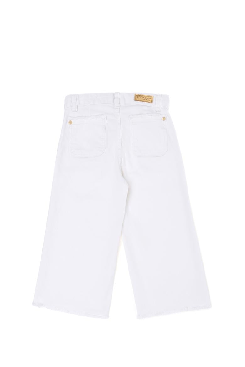 Kız Çocuk Beyaz Kanvas Pantolon - 50264079015