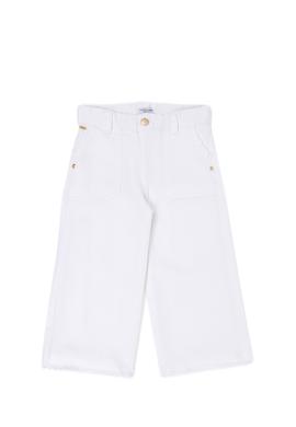 Kız Çocuk Beyaz Kanvas Pantolon - 50264079015