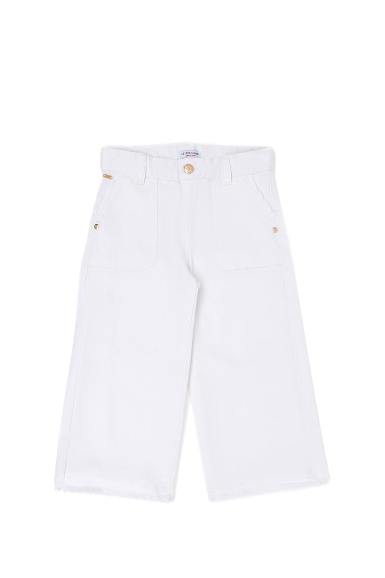 Kız Çocuk Beyaz Kanvas Pantolon - 50264079015