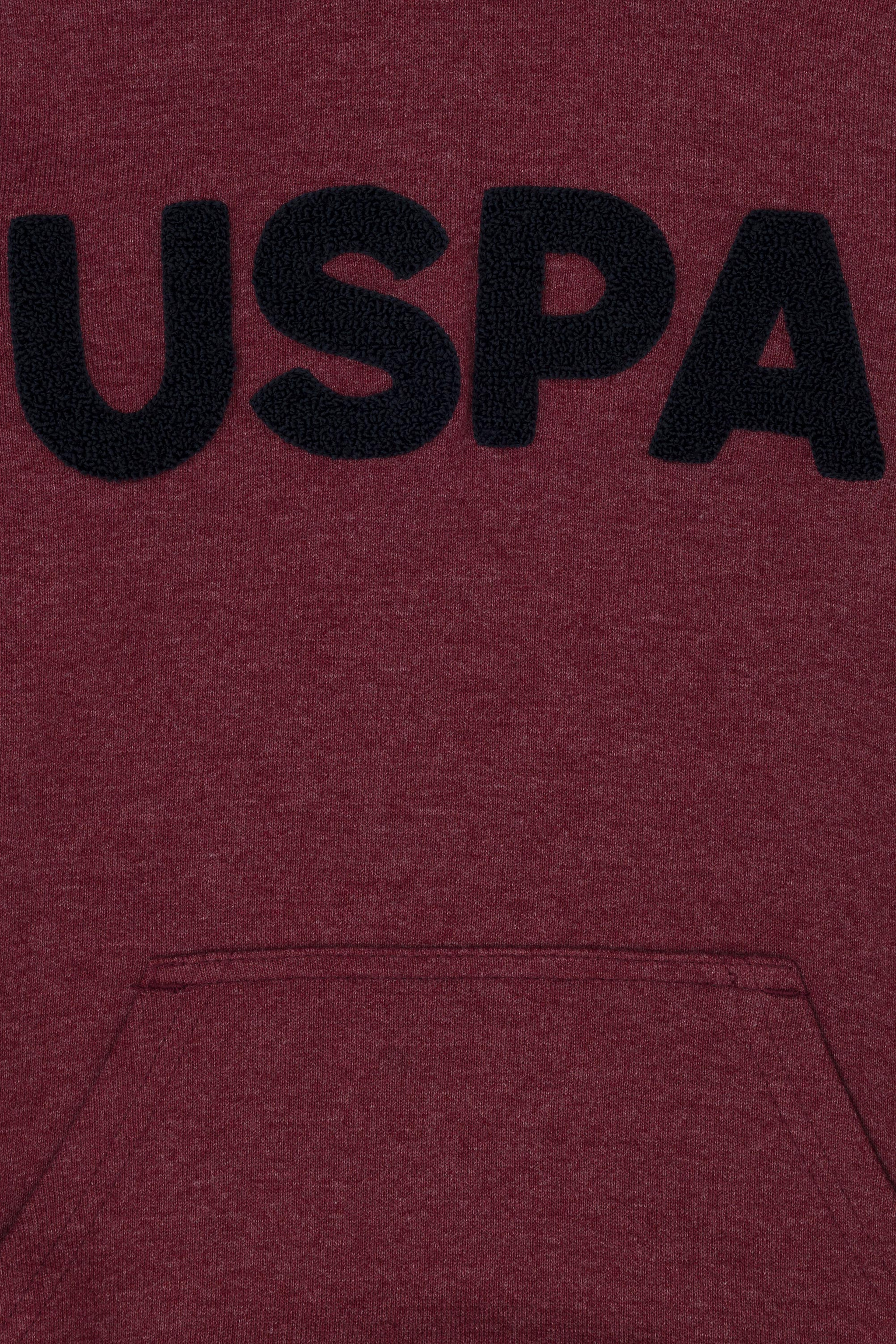 Çocuk Bordo Basic Kapüşonlu Sweatshirt - Image 3