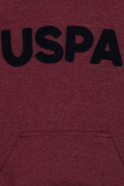 Çocuk Bordo Basic Kapüşonlu Sweatshirt