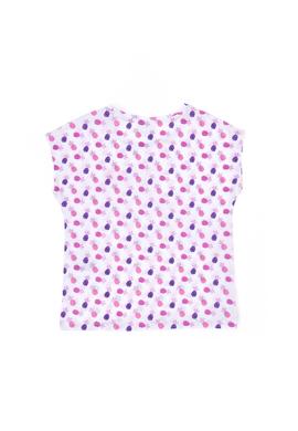 Kız Çocuk Beyaz Bisiklet Yaka Tişört - 50276876070