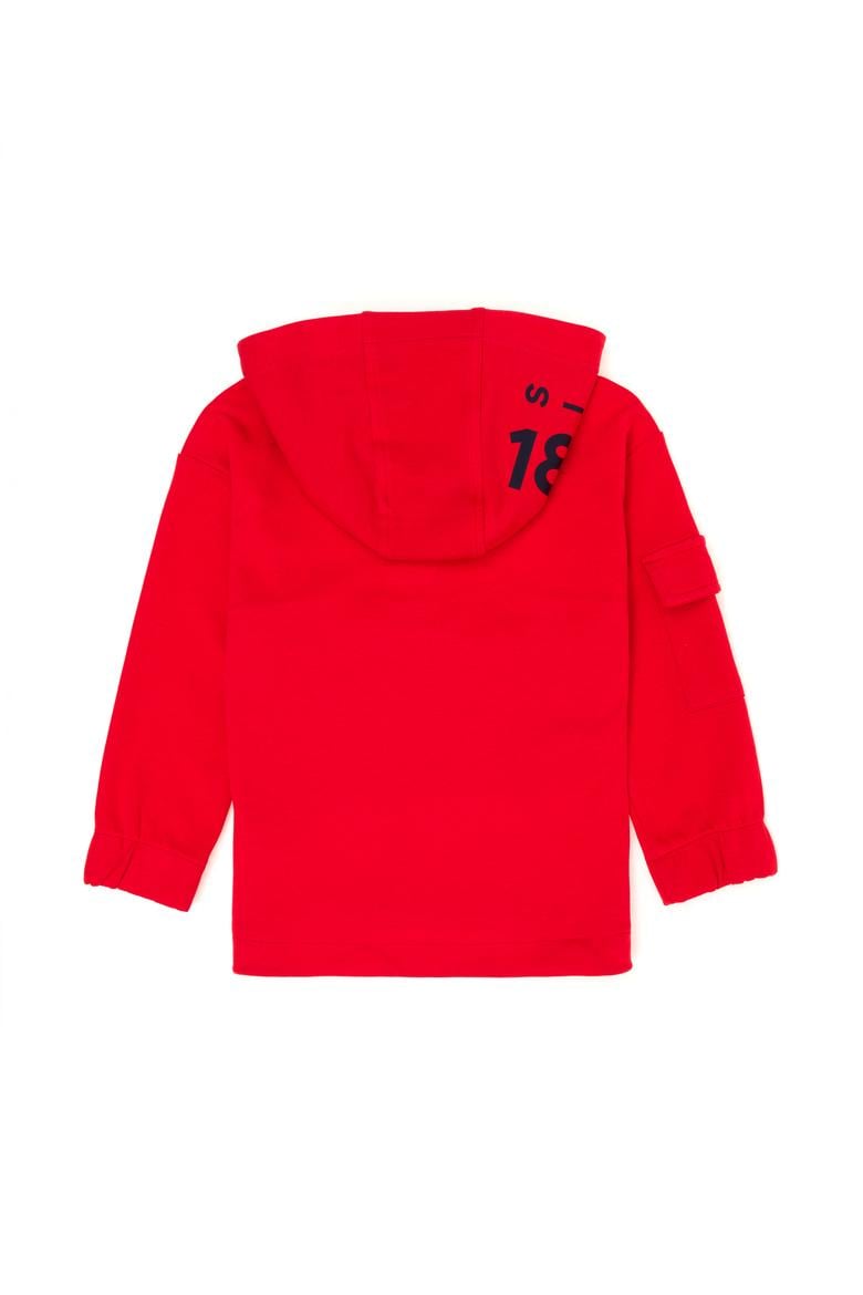 Çocuk Kırmızı Kapüşonlu Sweatshirt - 50263563027