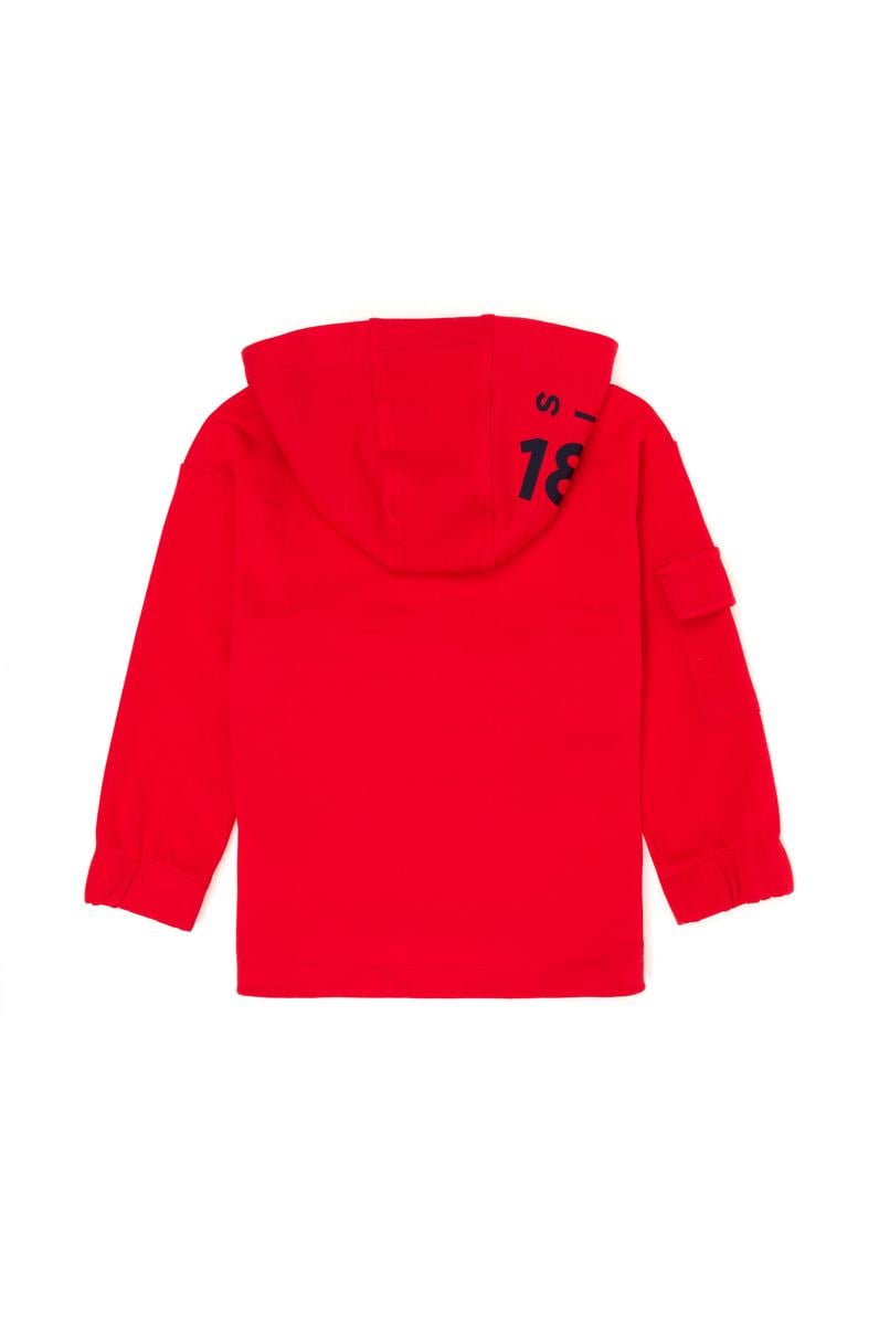 Çocuk Kırmızı Kapüşonlu Sweatshirt