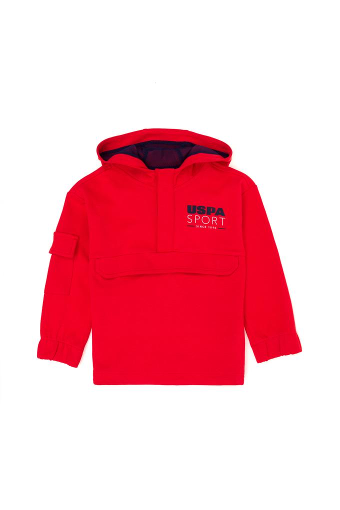 Çocuk Kırmızı Kapüşonlu Sweatshirt