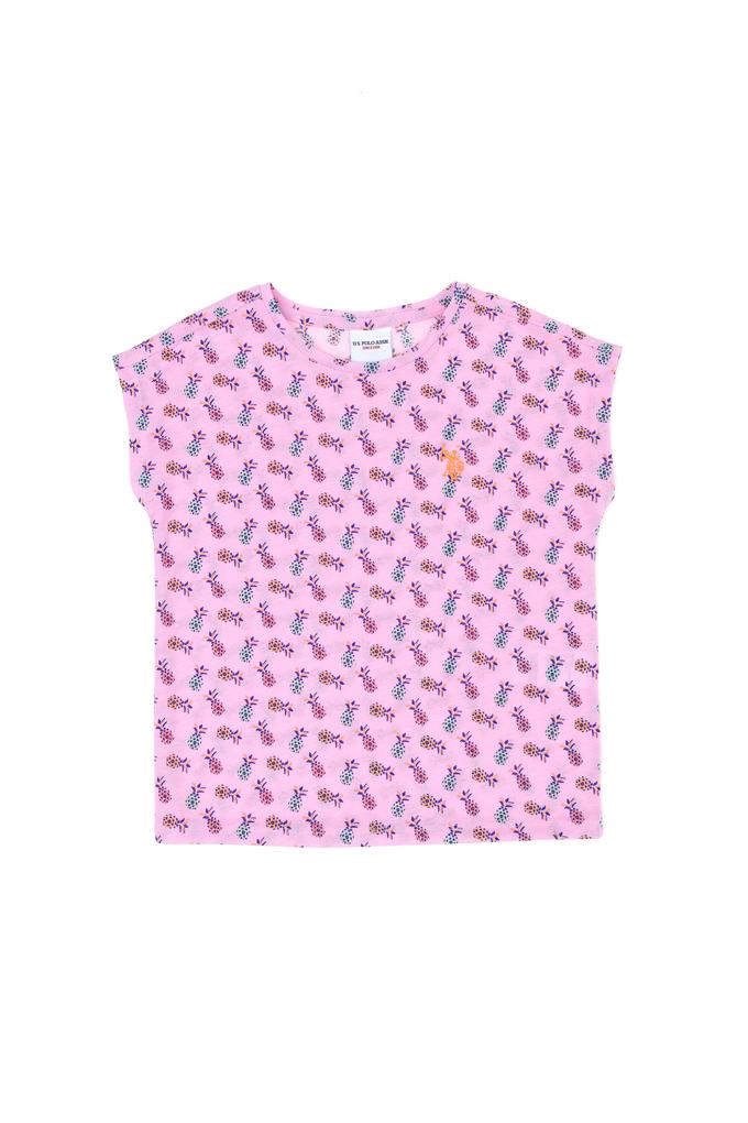 Kız Çocuk Manolya Bisiklet Yaka Tişört