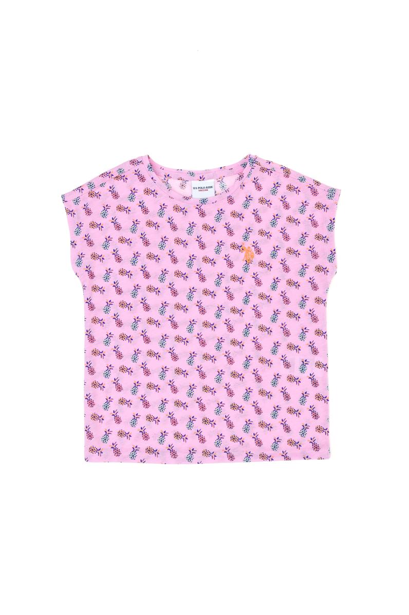 Kız Çocuk Manolya Bisiklet Yaka Tişört