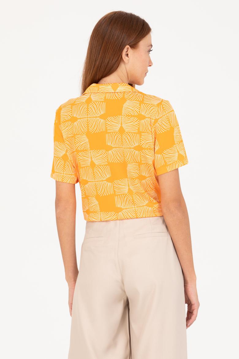 Kadın Turuncu Örme Gömlek - 50267598007