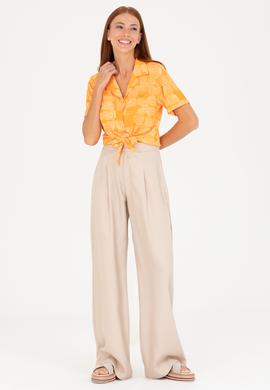 Kadın Turuncu Örme Gömlek - 50267598007