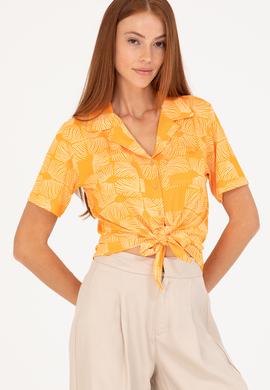 Kadın Turuncu Örme Gömlek - 50267598007