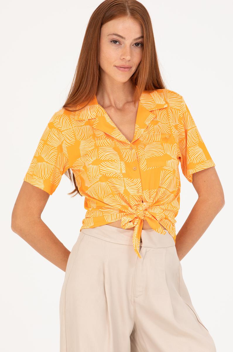 Kadın Turuncu Örme Gömlek