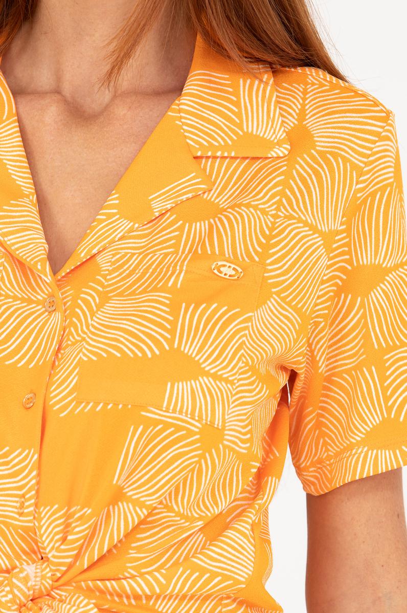 Kadın Turuncu Örme Gömlek