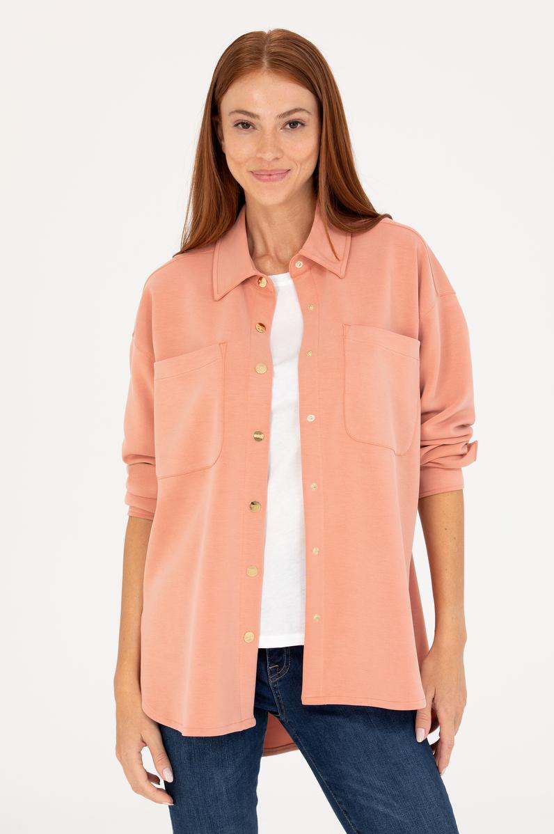 Kadın Pudra Örme Gömlek