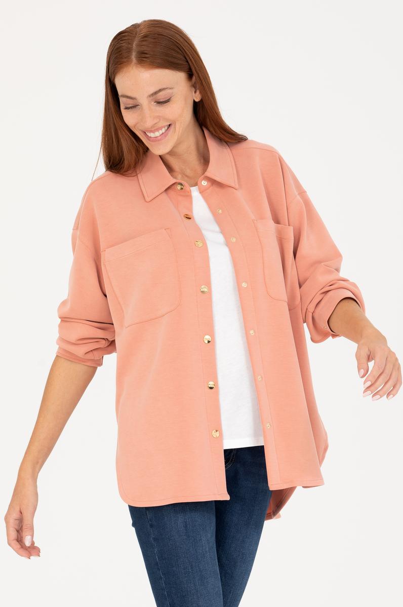 Kadın Pudra Örme Gömlek