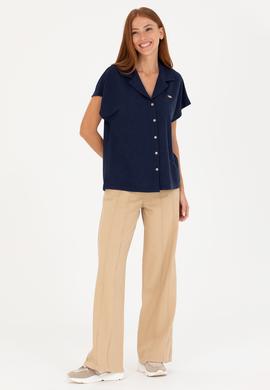 Kadın Lacivert Örme Gömlek - 50268146005