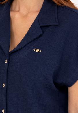 Kadın Lacivert Örme Gömlek - 50268146005