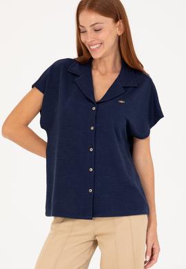 Kadın Lacivert Örme Gömlek - 50268146005