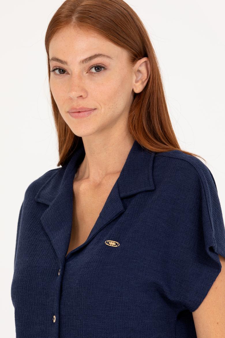 Kadın Lacivert Örme Gömlek - 50268146005