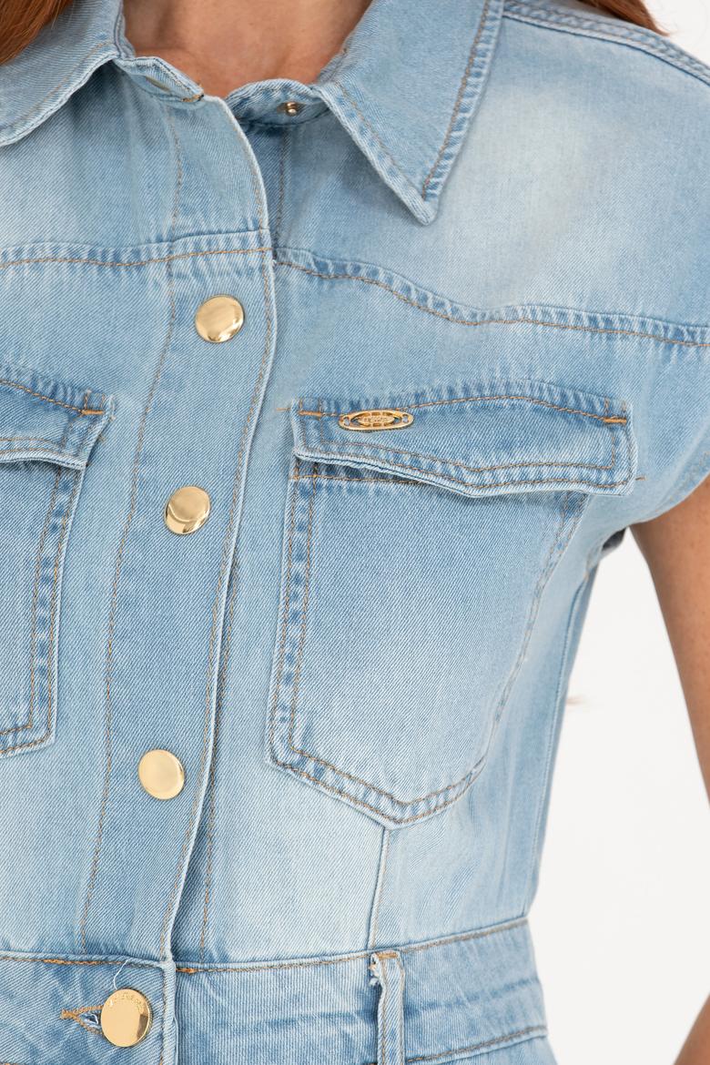 Kadın Mavi Jean Elbise - 50263047002