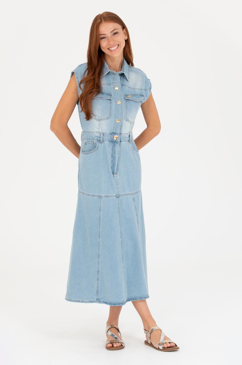 Kadın Mavi Jean Elbise