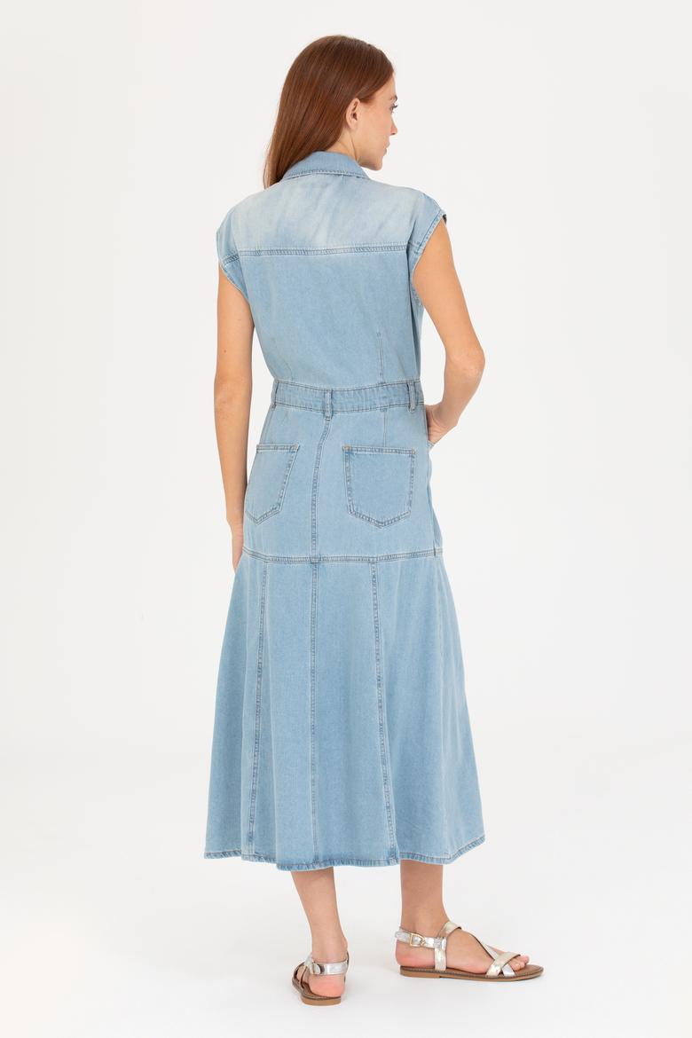 Kadın Mavi Jean Elbise - 50263047002