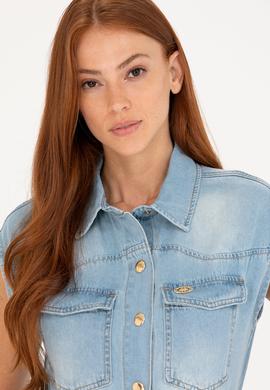 Kadın Mavi Jean Elbise - 50263047002