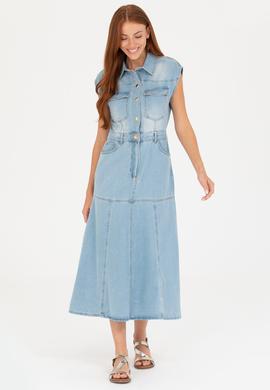 Kadın Mavi Jean Elbise - 50263047002