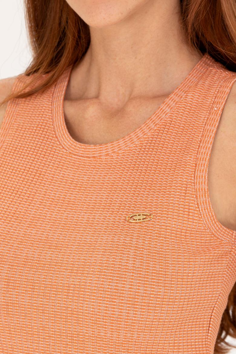 Kadın Kiremit Bisiklet Yaka Midi Boy Örme Elbise - 50263597033