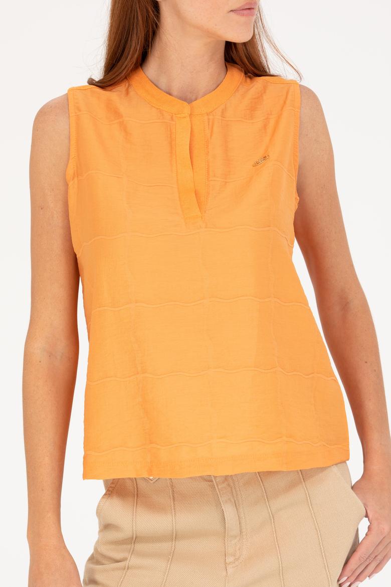 Kadın Turuncu V Yaka Kolsuz Tişört - 50263674030