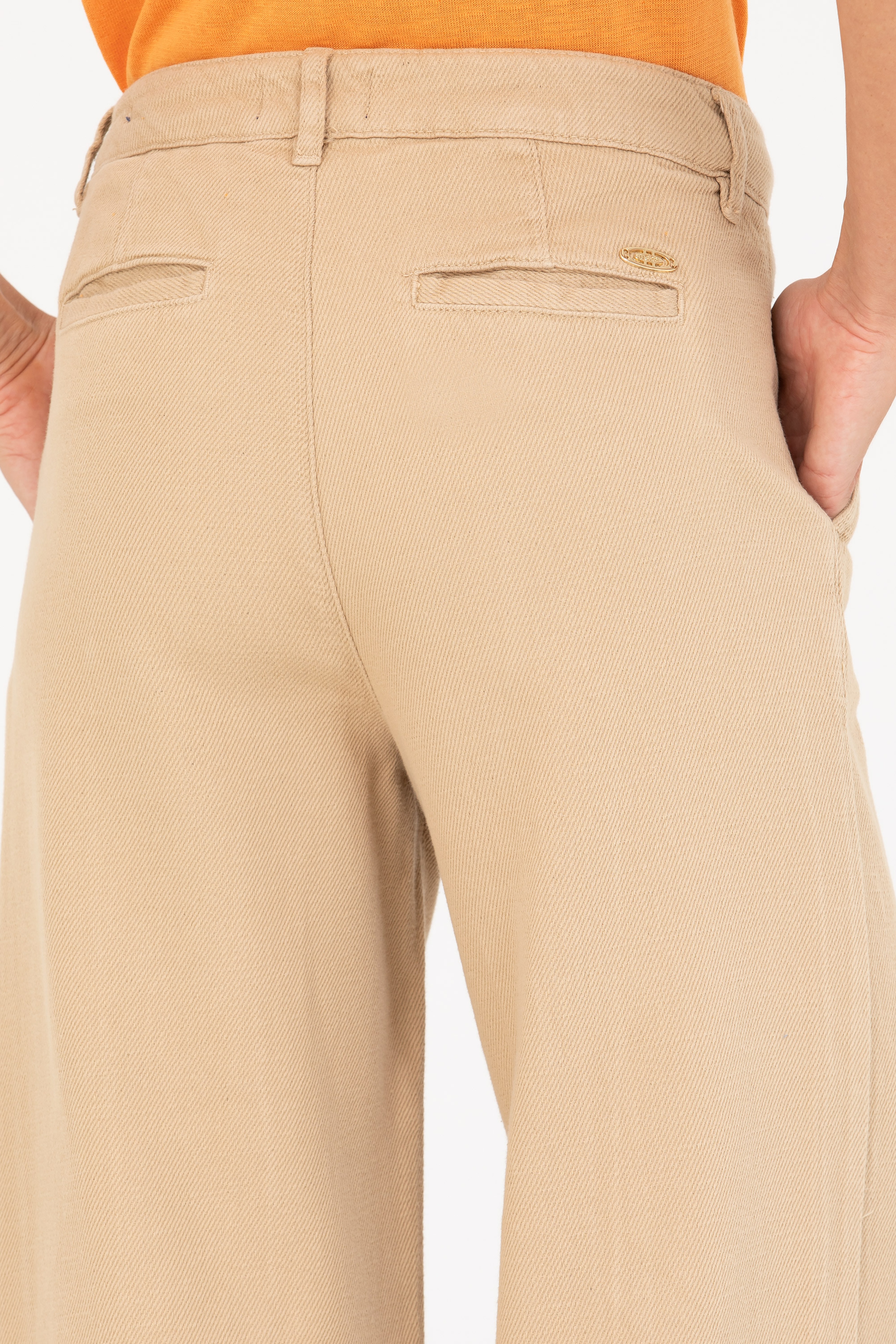 Kadın Krem Loose Fit Jean Pantolon - Image 7