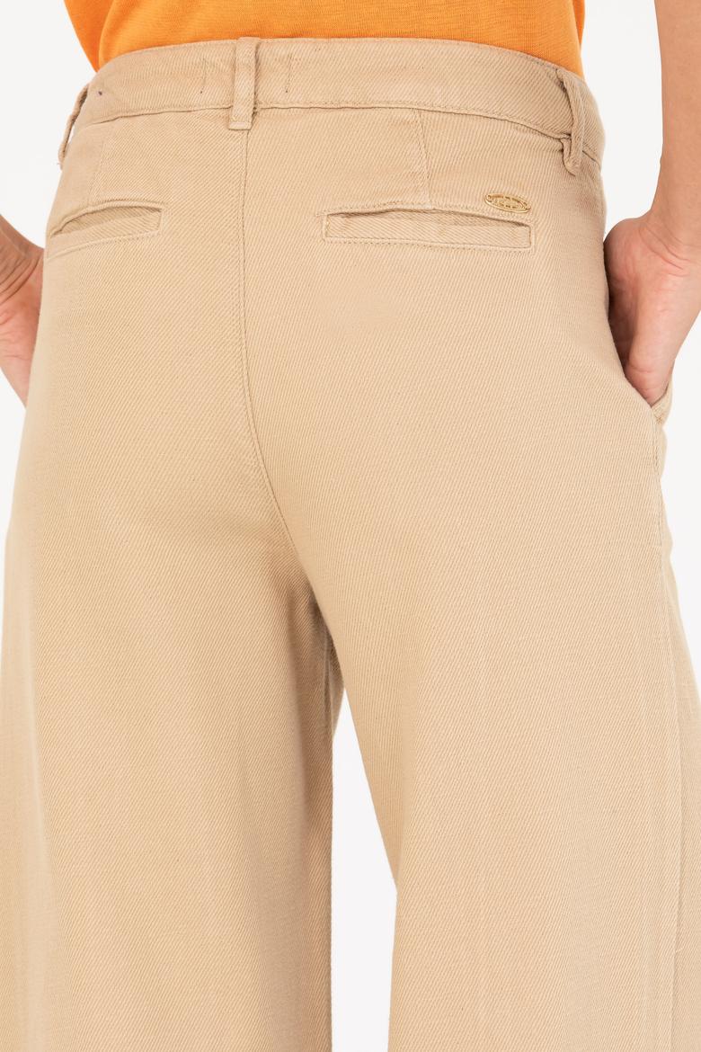 Kadın Krem Loose Fit Jean Pantolon - 50263799003