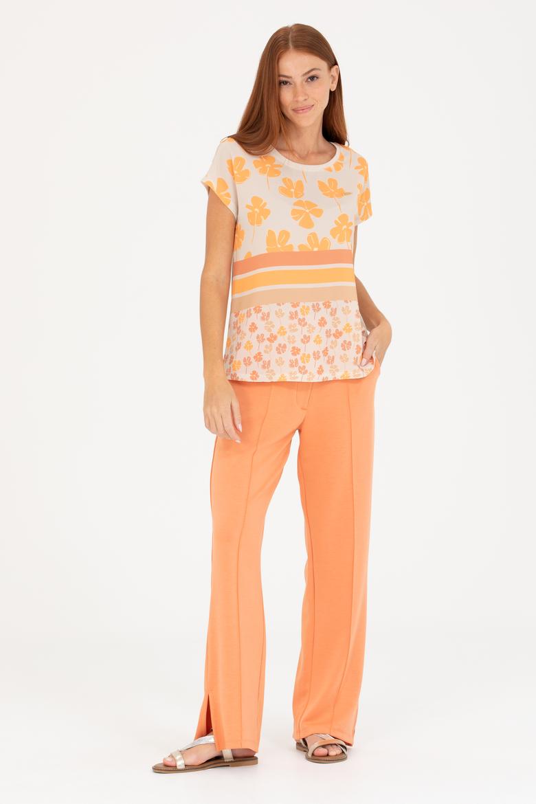 Kadın Taş Bisiklet Yaka Tişört - 50265947020