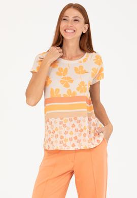 Kadın Taş Bisiklet Yaka Tişört - 50265947020