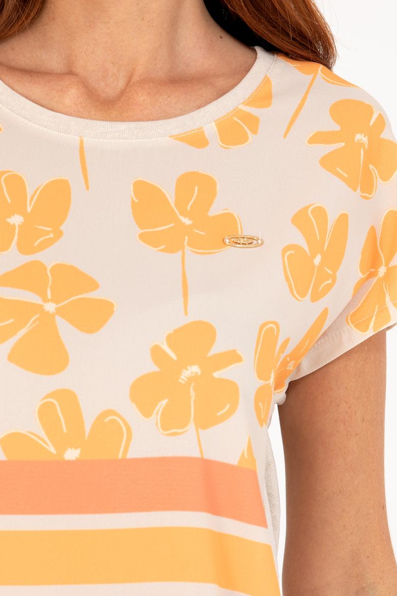 Kadın Taş Bisiklet Yaka Tişört - 50265947020