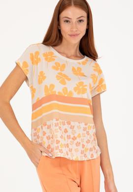 Kadın Taş Bisiklet Yaka Tişört - 50265947020