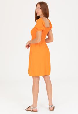 Kadın Turuncu Mini Boy Dokuma Elbise - 50262578018