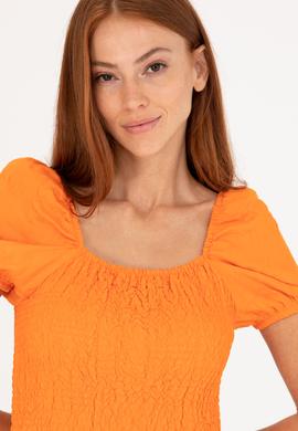 Kadın Turuncu Mini Boy Dokuma Elbise - 50262578018