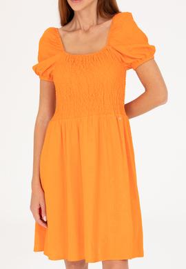 Kadın Turuncu Mini Boy Dokuma Elbise - 50262578018