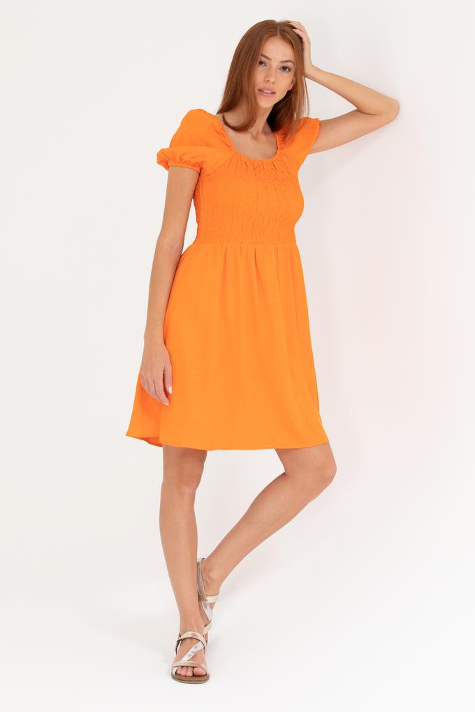 Kadın Turuncu Mini Boy Dokuma Elbise