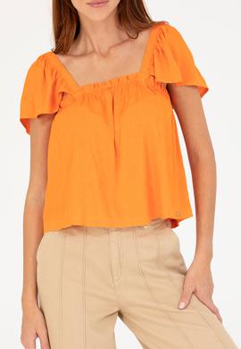 Kadın Kiremit Kısa Kollu Bluz - 50264222003