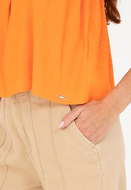 Kadın Kiremit Kısa Kollu Bluz - 50264222003